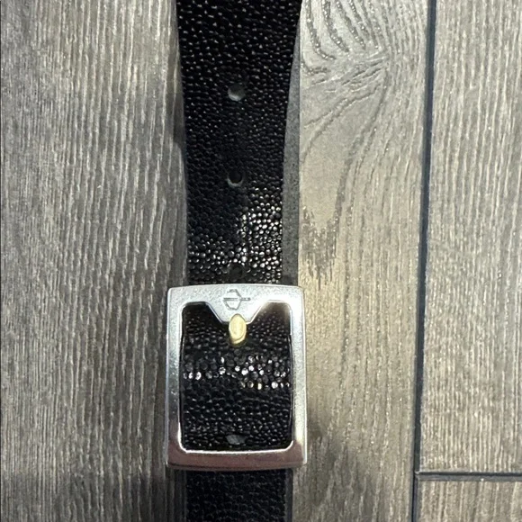 Rag and Bone Womens Black and Silver Real Leather Belt Sz M - Picture 2 of 4